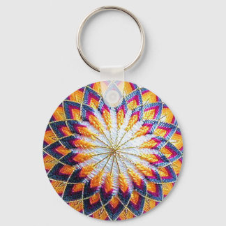 Multifärgad Traditional Temari Kiku Keychain Nyckelring