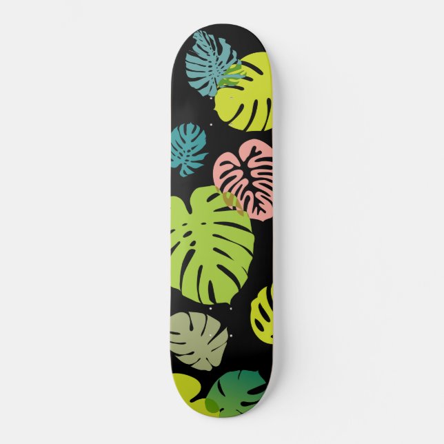 Multifärgad Tropical Löv 2 Mini Skateboard Bräda 18,5 Cm (Framsida)