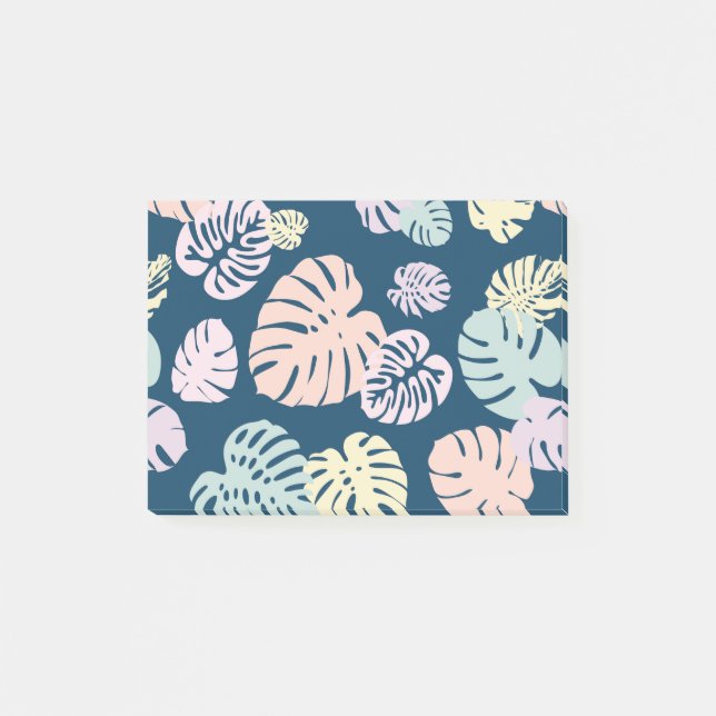 Multifärgad Tropical Löv 4 Post-it Block (Framsida)
