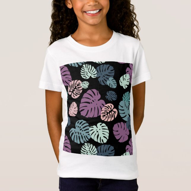 Multifärgad Tropical Löv 5 T Shirt (Framsida)