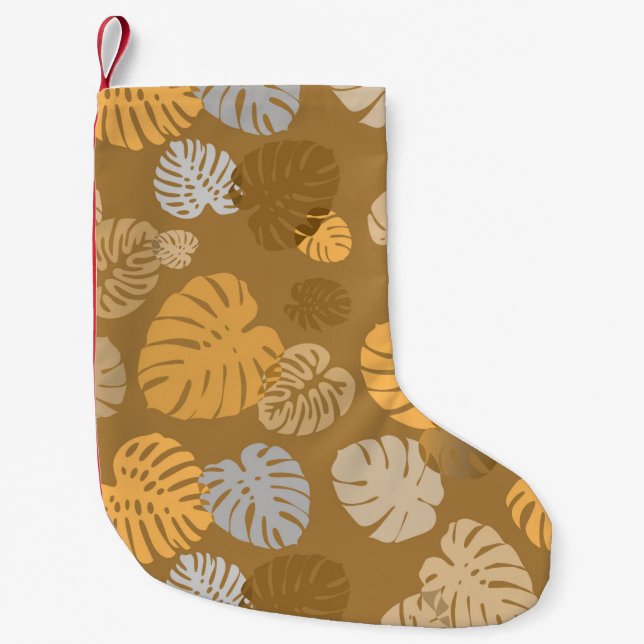Multifärgad Tropical Löv 6 Liten Julstrumpa (Framsidan)