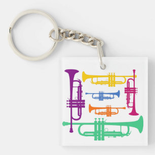 Multifärgad Trumpet Brass Music Instrument