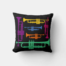 Multifärgad Trumpet Brass Music Instrument Kudde