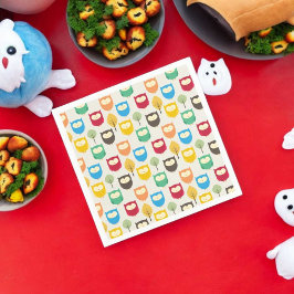 Multifärgad Uggla Mönster Pappersservett