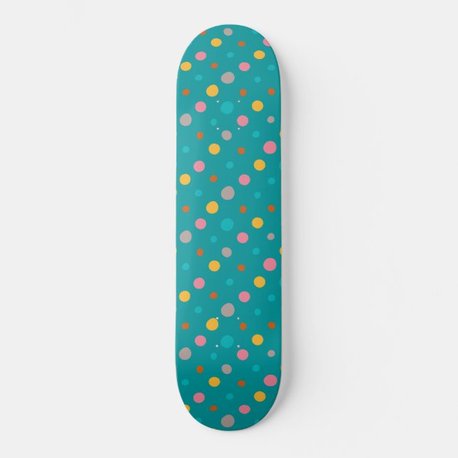 Multifärgad Vattenfärgpunkter 6 Mini Skateboard Bräda 18,5 Cm (Framsida)