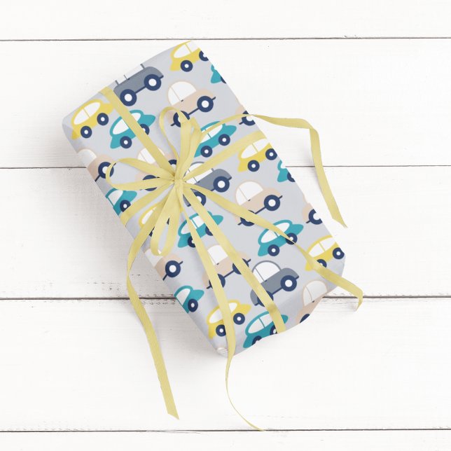 Multifärgad Vintage bilar Tecknad Presentpapper (vintage color cars birthday packing gift wrap,gift wrapping paper,return gift wrap paper,paper gift)