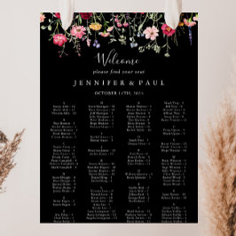 Multifärgad Wildblomma Alfabetiskt sittningsschema Poster