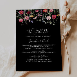 Multifärgad Wildblomma vi fortfarande gör Vow Rene Inbjudningar