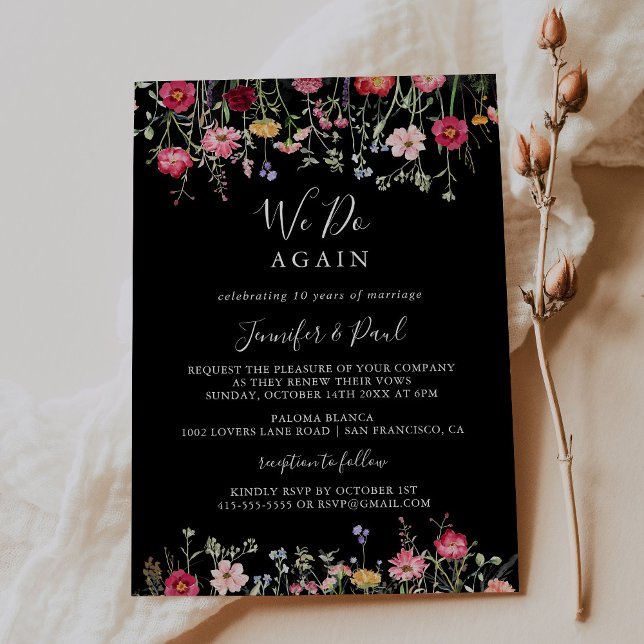 Multifärgad Wildblomma Vi gör om Vow Renewal Inbjudningar (Skapare uppladdad)