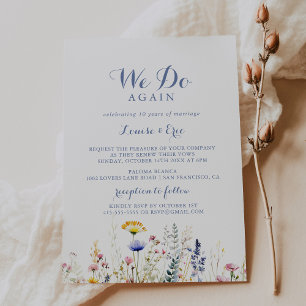 Multifärgad Wildblomma Vi gör om Vow Renewal Inbjudningar