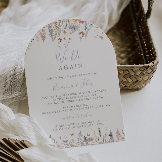 Multifärgad Wildblomma Vi gör om Vow Renewal Inbjudningar (Skapare uppladdad)