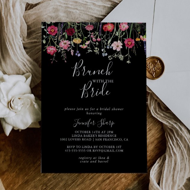 Multifärgad WildblommBrunch med Bride Shower Inbjudningar (Skapare uppladdad)