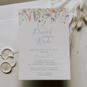 Multifärgad WildblommBrunch med Bride Shower Inbjudningar