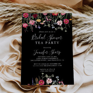 Multifärgad WildblomMöhippa Tea Party Inbjudningar