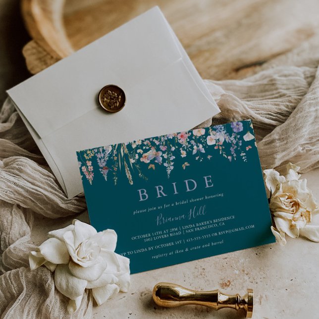 Multifärgad Wildbloms Grönt Bride Möhippa Inbjudningar (Skapare uppladdad)