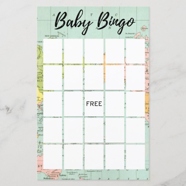 Multifärgad World - Baby Shower Bingo (Framsida)