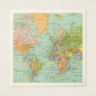 Multifärgad World Map Baby Shower Collection Napki Pappersservett