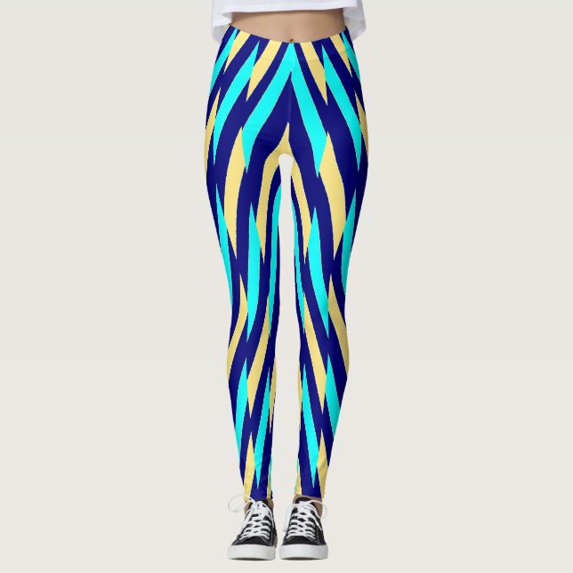 Multifärgad zigzag mönster "Ratti_Kreativ_Arts Leg Leggings (Framsida)
