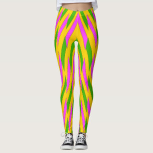 Multifärgad zigzag mönster "Ratti_Kreativ_Arts Leg Leggings