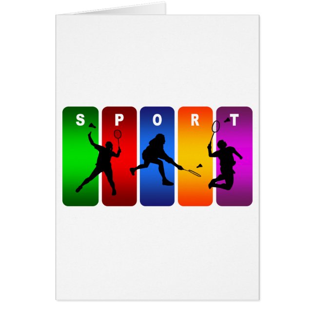MultifärgadBadmintonEmblem Hälsningskort (Framsidan)