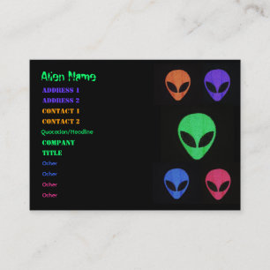 Multifärgade ALIEN ANSIKTE-Affärskort Visitkort