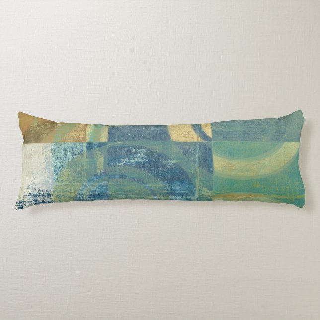 Multifärgade cirklar och paneler kroppskudde (Framsidan)