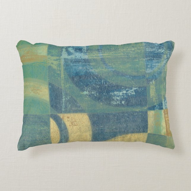 Multifärgade cirklar och paneler prydnadskudde (Framsidan)