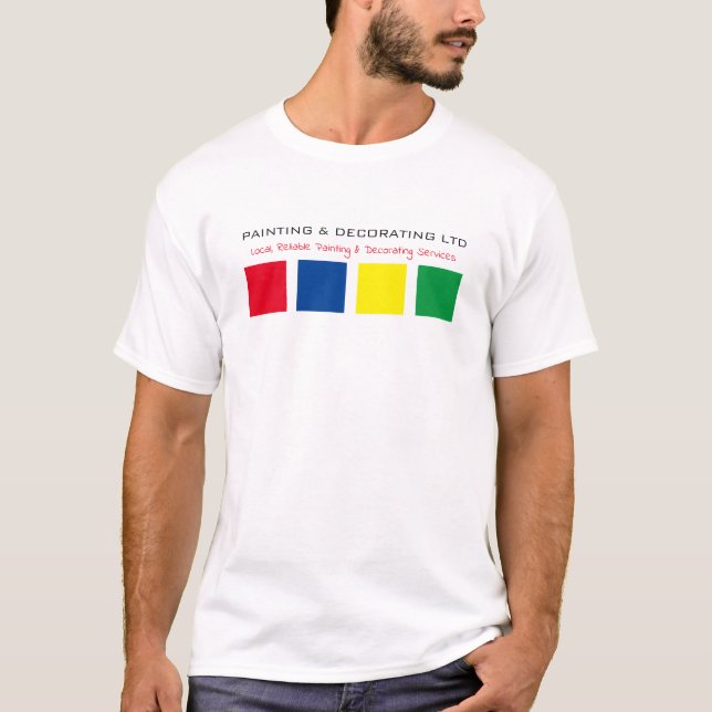 Multifärgade fyrkanter, Painter & Decorator Advert T Shirt (Framsida)