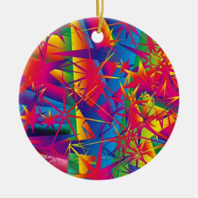 MULTIFÄRGADE HELGDAG - RAINBOW X MAS JULGRANSPRYDNAD KERAMIK (Framsidan)