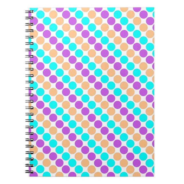 Multifärgade stora polka dots-reflexer anteckningsbok (Framsidan)