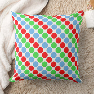 Multifärgade stora polka dots-reflexer kudde