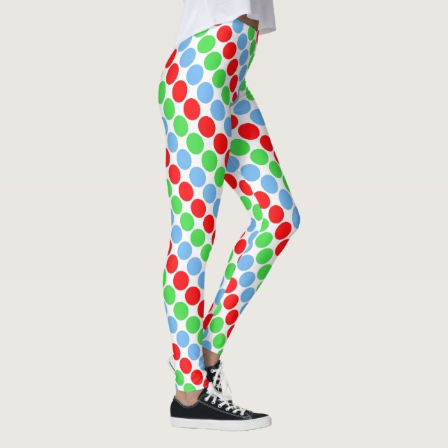 Multifärgade stora polka dots-reflexer leggings (Höger)