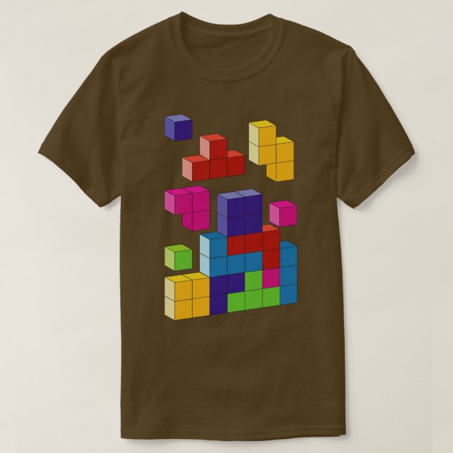 Multifärgade tetrisblock t shirt (Design framsida)