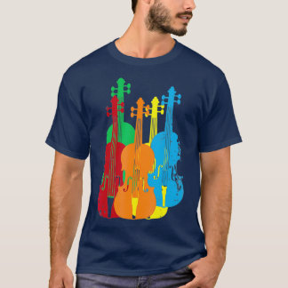 Multifärgade Violins Musician Orchestra-ordförande T Shirt