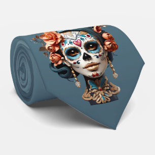 Multifärgade Women Sugar Skull Día de los Muertos Slips