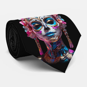 Multifärgade Women Sugar Skull Día de los Muertos Slips