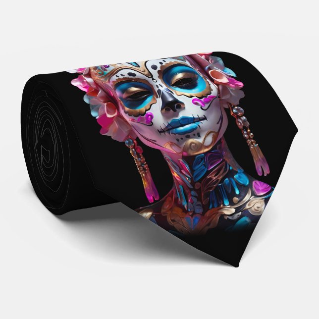 Multifärgade Women Sugar Skull Día de los Muertos Slips (Rullad)