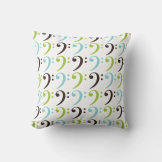 Multifärgaden Bass Clef Musician Gift Band Orchest Kudde