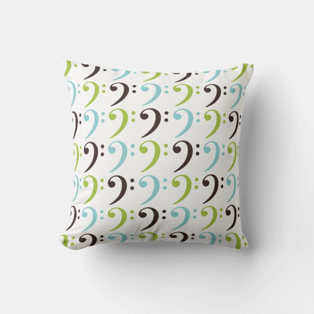 Multifärgaden Bass Clef Musician Gift Band Orchest Kudde (Framsida)