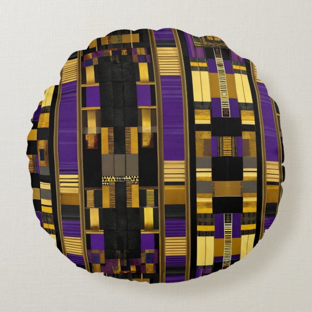 Multifärgaden för det afrikanska kulturarvet i Lyx Rund Kudde (Framsidan)