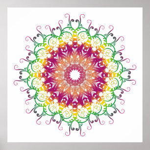 multifärgaden för etnisk blommigt mandala. poster