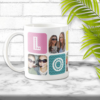 Multifärgaden Fotokollage Kaffemugg