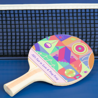 Multifärgaden funky och Roligt Retro Geometric Sha Pingisracket