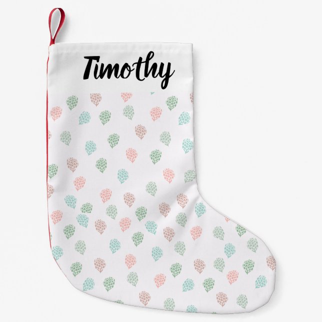 Multifärgaden Gräs Cones, handmålad jul Liten Julstrumpa (Framsidan)