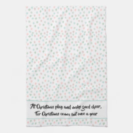 Multifärgaden Pastel, handmålad jul, Gräs Cones Pa Kökshandduk