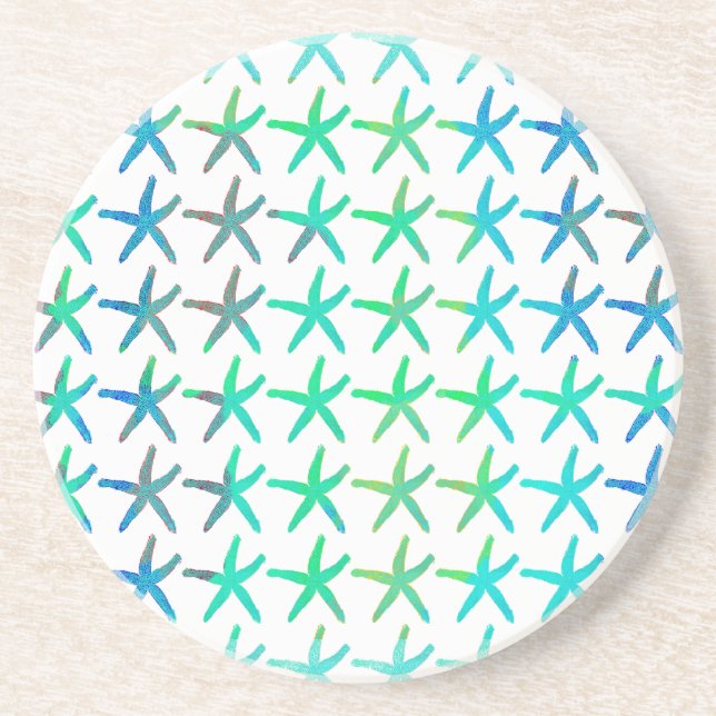 Multifärgaden Teal White Cute Underlägg (Framsidan)