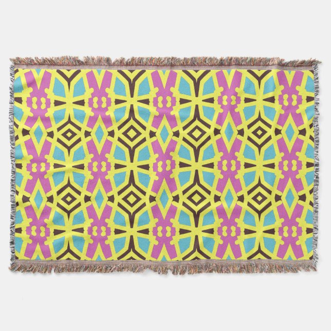 Multifärgaden Throw Blanket Vibrant, klassiskt mön Filt (Framsidan)