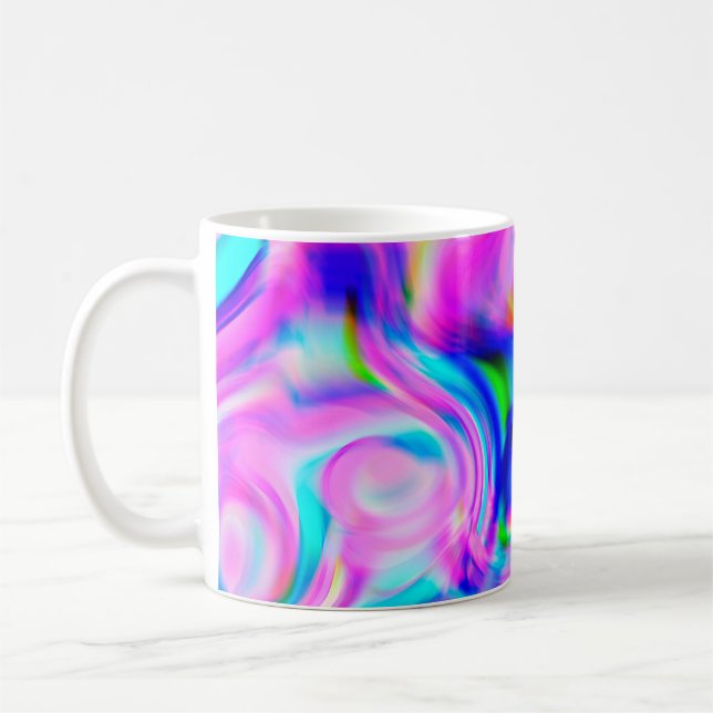 Multifärgadens abstrakt - bakgrund. Färgfull mönst Kaffemugg (Vänster)