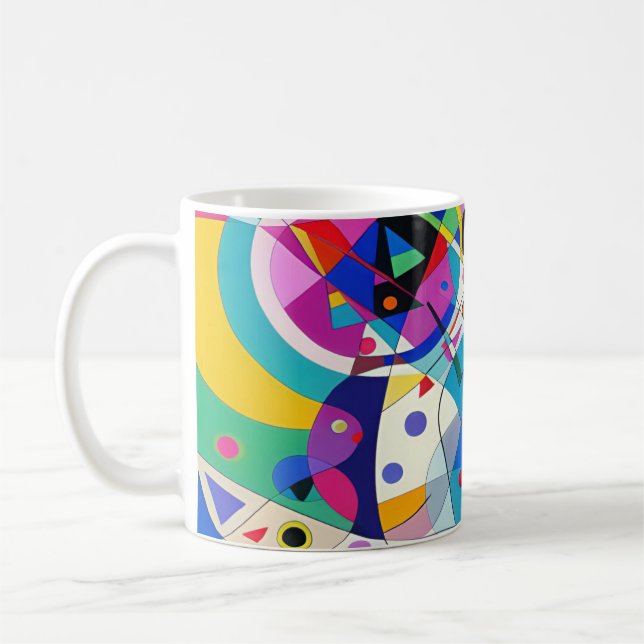 Multifärgadens Abstrakt Modern Art Design 009 Kaffemugg (Vänster)