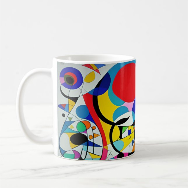Multifärgadens Abstrakt Modern Art Design 011 Kaffemugg (Vänster)